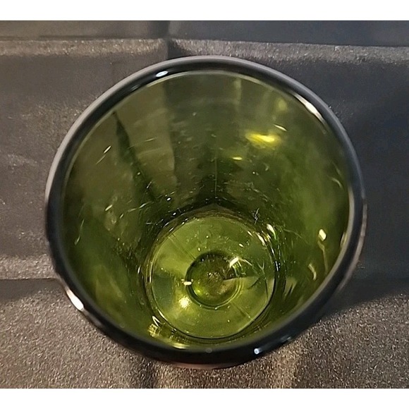 Colony Nouveau Green Glass Goblet 1970's Footed - Picture 3 of 5